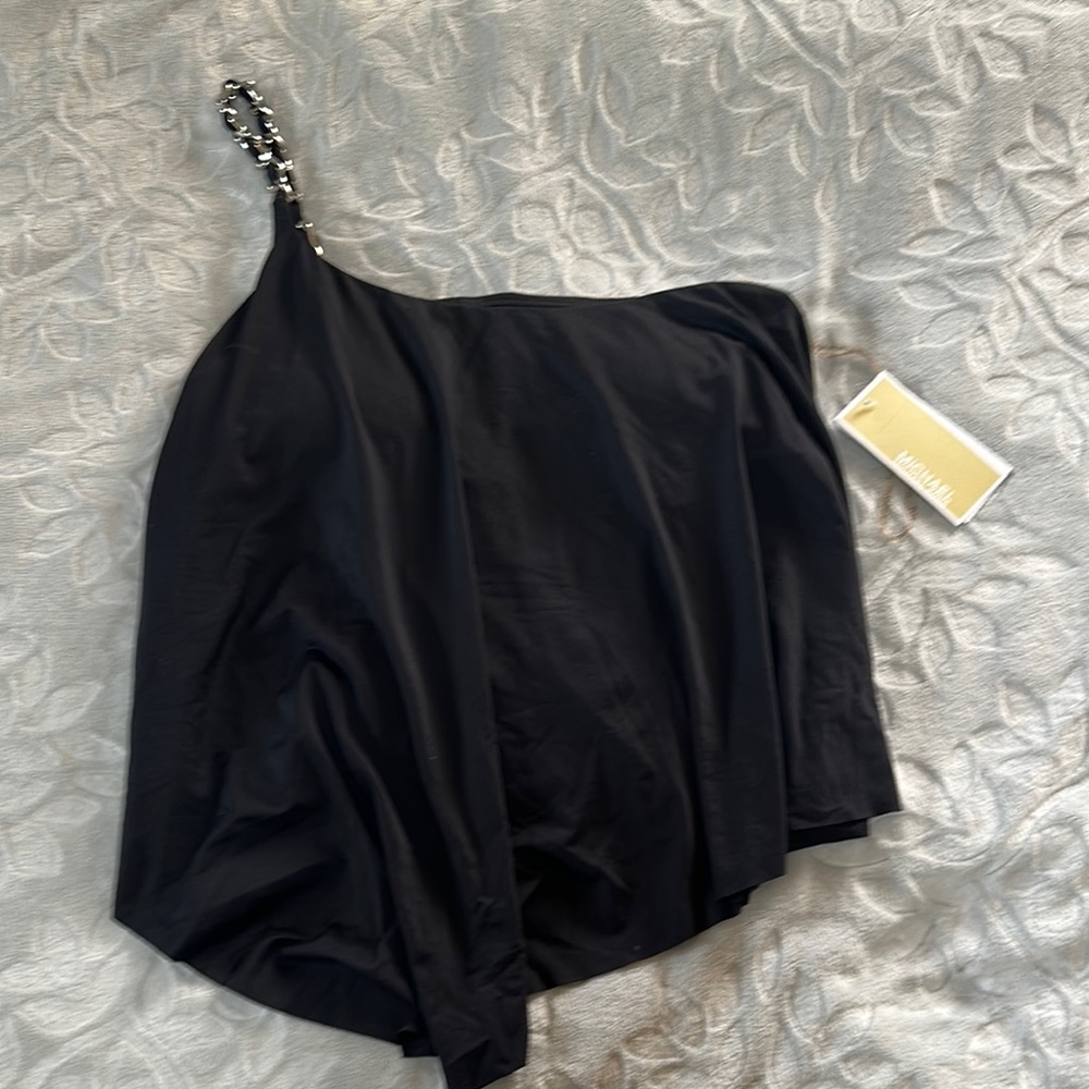 NWT Michael Kohrs Tankini Top with Chain Strap